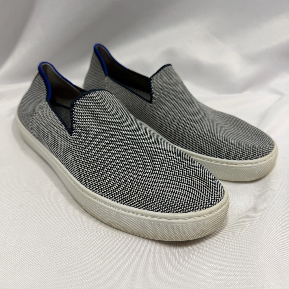 Rothy's | The Original Slip On Sneaker Navy Blue White Shoes Women's Size 9